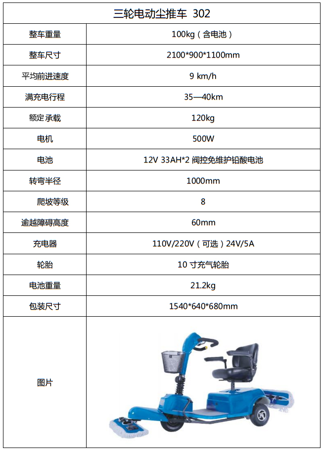 三輪電動塵推車